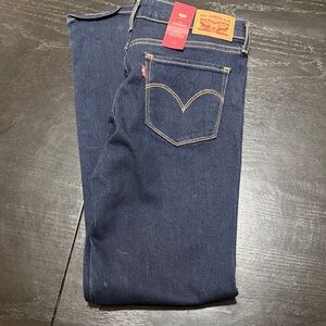 Levi's Dark Blue 714 Straight Leg Jeans 28x30 NWT